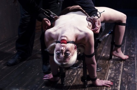 Blonde Cherry Torn endures whipping, caning & pinning in intense BDSM action