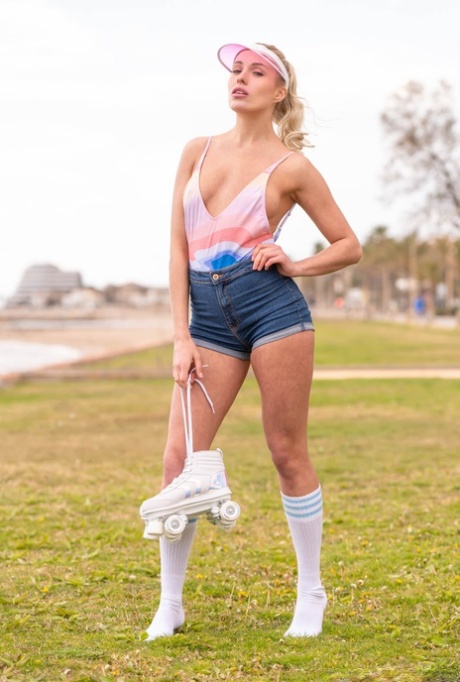 Sweet young adult with small breasts Angelika Grays strips outdoors before hard intimacy