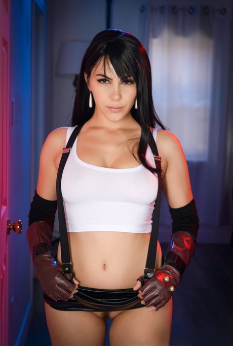 Italian cosplay hottie Valentina Nappi showing alluring curves in suspenders