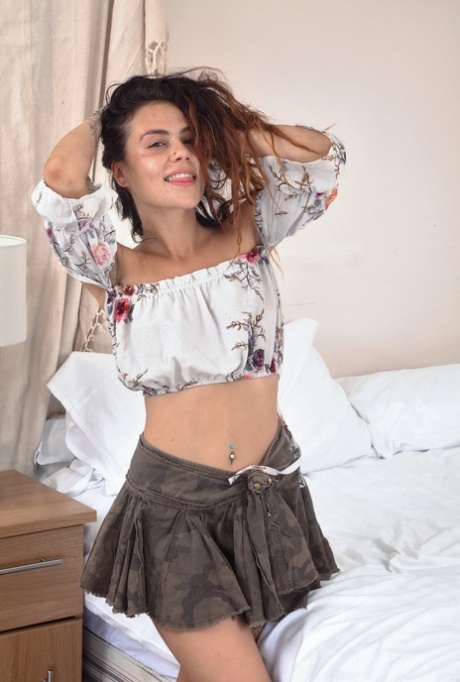 Tattooed girl Sweet Mary Jane puts her really hairy vagina on display