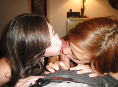 Latina Melanie Rios and best friend Jennifer White giving double oral pleasure