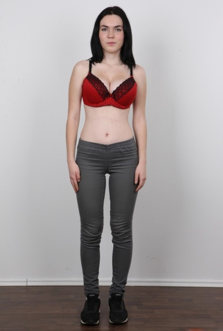 Authentic Petra has perky breasts and huge nipples photographed for a casting call