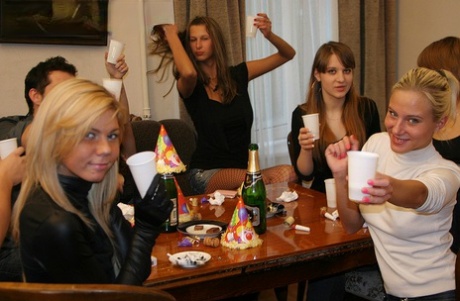 College students experiment with group intimacy after getting drunk at a party