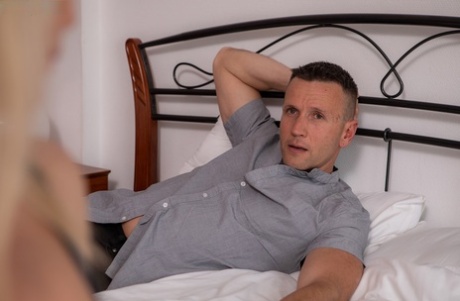 Attractive older blonde Nadya Basinger gets banged by her son-in-law