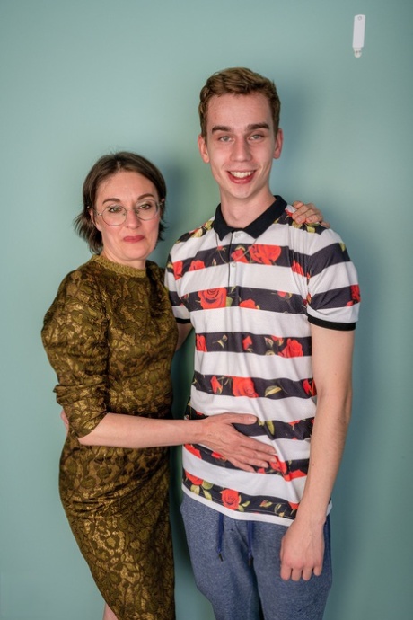 Naughty young adult Katty West & her wicked boyfriend posing artistic with a mature lady