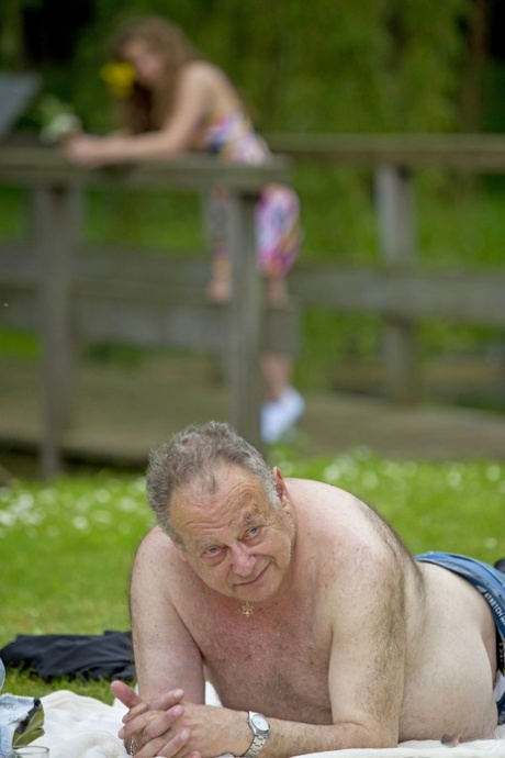 Adorable Bunny Babe blows off a fat old man in public & rides his manhood