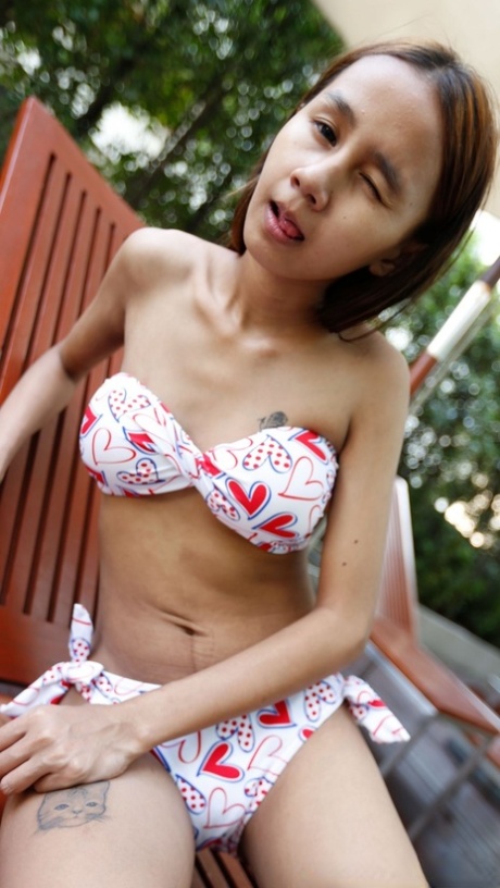 Sweet authentic Asian babe Puy B undresses and gets dicked hard in POV