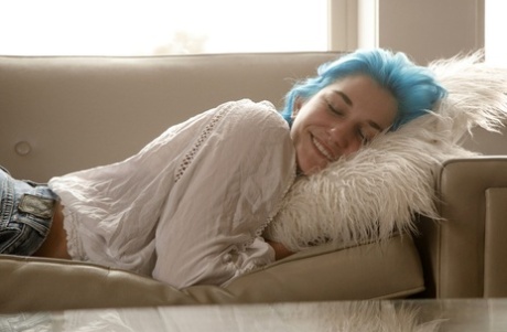 Authentic babe Skye Blue reveals her hypnotizing big breasts and poses