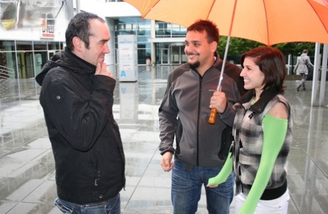 Czech newbie Silvia Palma lets a stranger passionate her in front of her cuckold