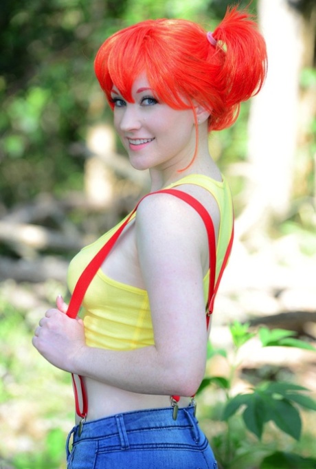 Solo girl Lucy OHara peels off her cosplay outfit in the woods