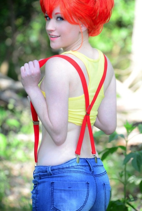 Solo girl Lucy OHara peels off her cosplay outfit in the woods