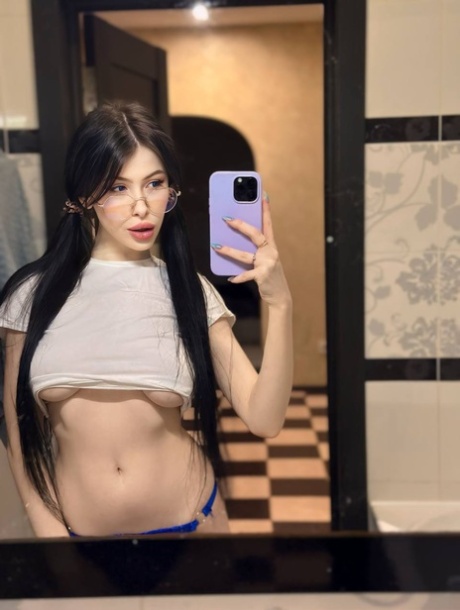 Attractive brunette Your Miracle VIP gets totally natural while taking self shots