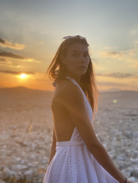 Tall Ukrainian model Jasmin Jass shows off her tight curves & her tiny young adult breasts