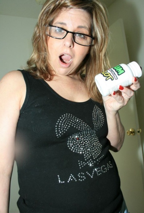 Horny fatty in glasses gives POV oral pleasure and gets her face drenched in climax