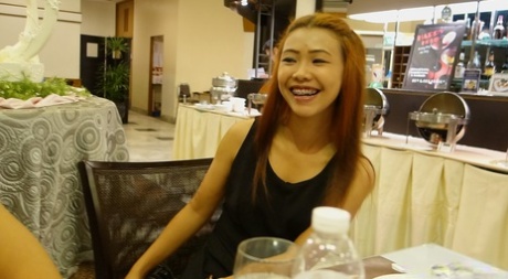 Petite Filipina girl exposes her flat chest and tight femininity for the first time