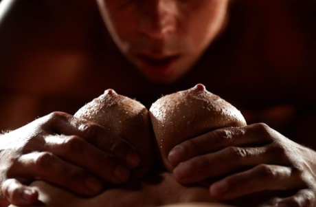 Erotic intimacy with muscular man for blonde angel with fantastic body Nataly