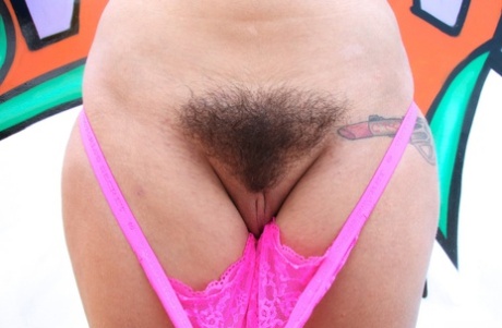 Close-up of Karlee Grey her big boobes and hairy femininity at a club
