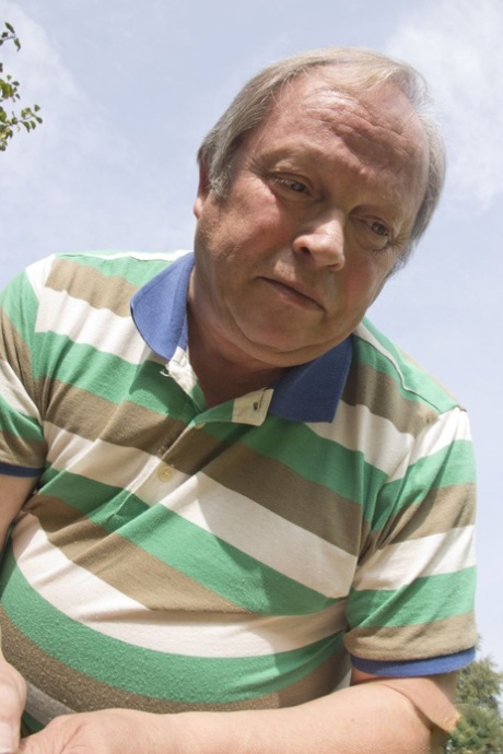 Young Hungarian brunette Meg Magic tempts old man into fucking in green park