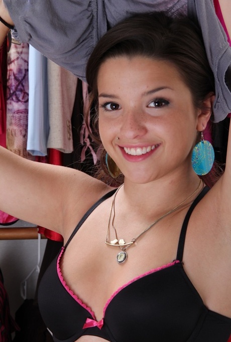 Sweet teenage authentic undressing and spreading her legs in changing room