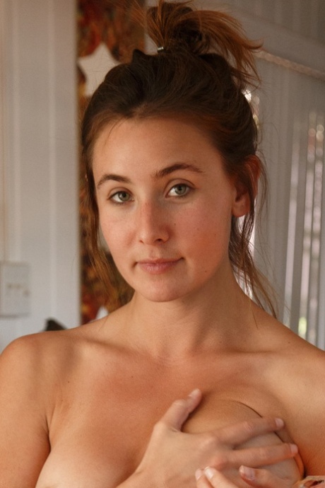 Young adult with a tasty big curves Bea Wolf flaunts her titties in lacy undies