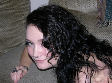 Chubby pagan chick Kat S makes her artistic debut wearing a black choker