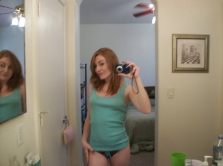 Slutty authentic ginger Lucy Fire getting her meaty femininity finger fucked