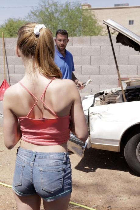 Petite skanks Chloe Cherry & Hannah Hays suck step family cock on vacation