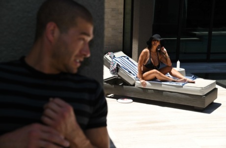 Busty mature Ava Addams reveals her great bosom & enjoys a hard cock on a bed